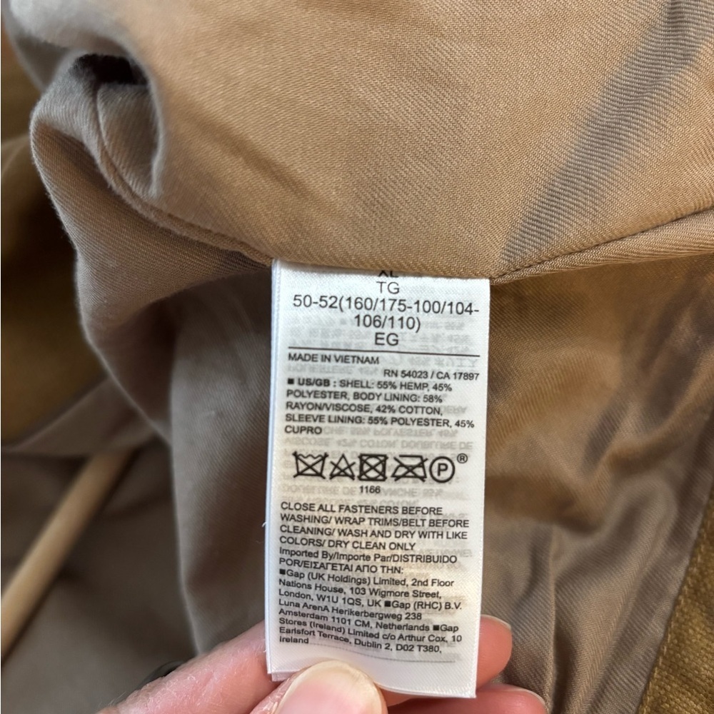 Banana Republic Amelia flight jacket caramel apple Hemp Bomber Cropped XL - Picture 8 of 8